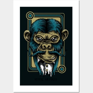 t-shirt-design-maker-featuring-a-monkey-with-a-mustache Posters and Art